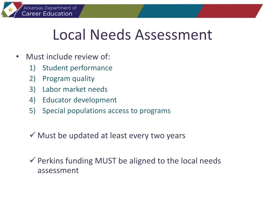 local needs assessment