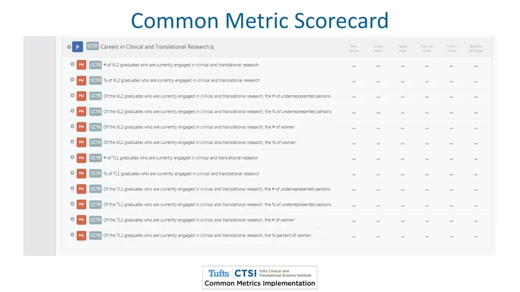 common metric scorecard 1