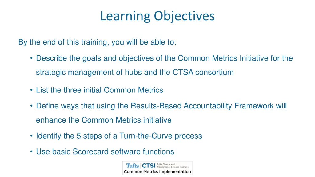 learning objectives