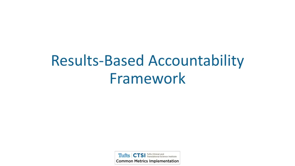 results based accountability framework