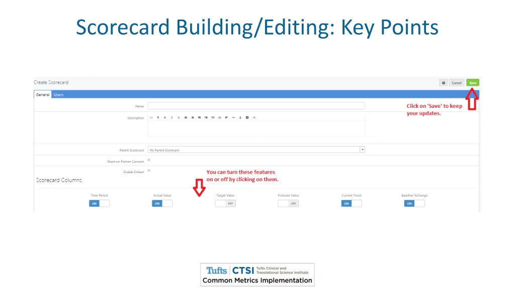 scorecard building editing key points