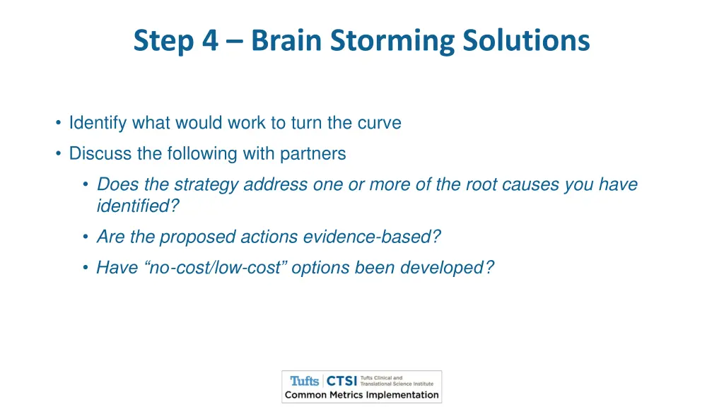 step 4 brain storming solutions