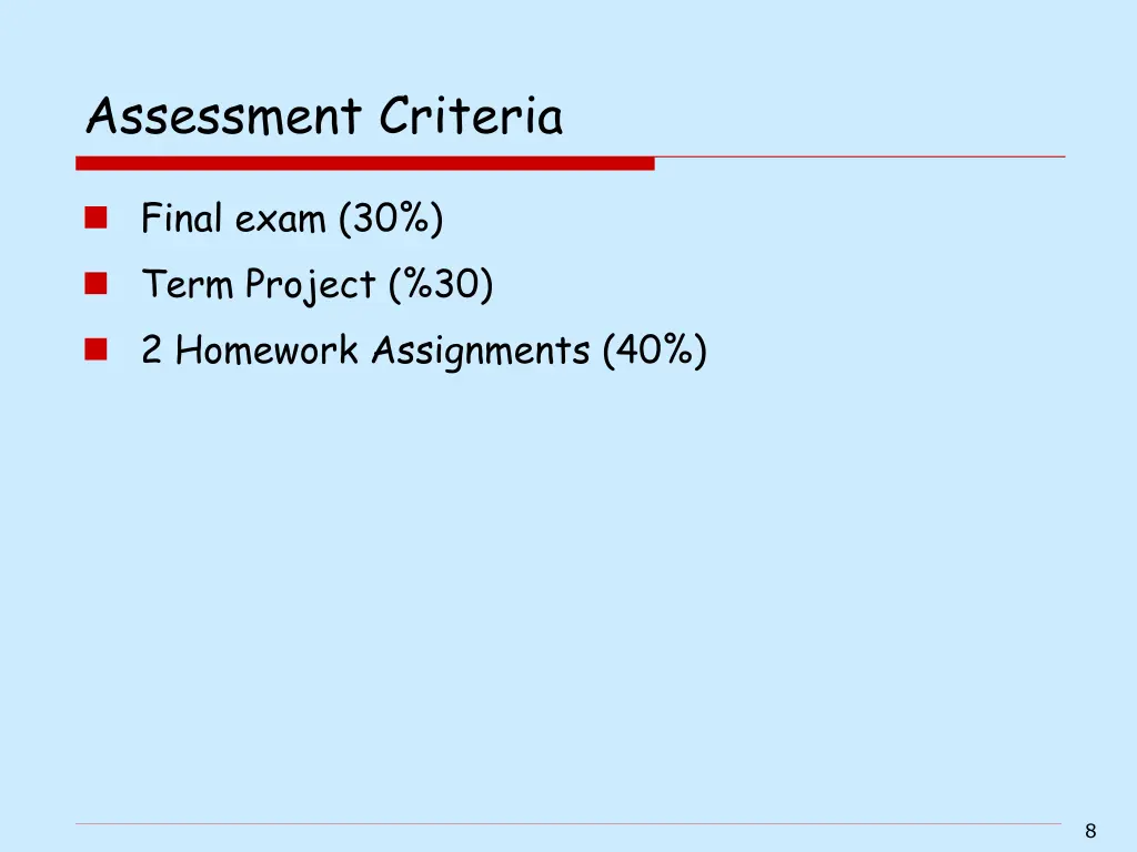 assessment criteria