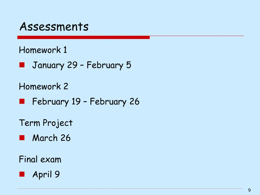assessments