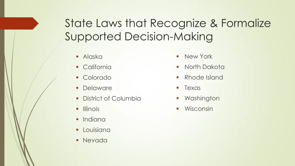 state laws that recognize formalize supported