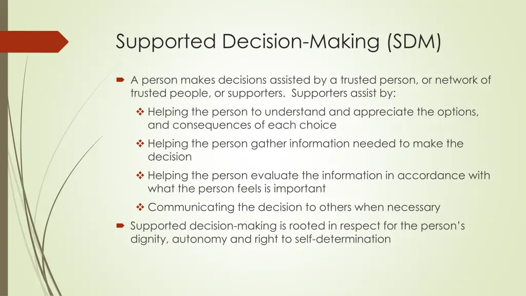supported decision making sdm