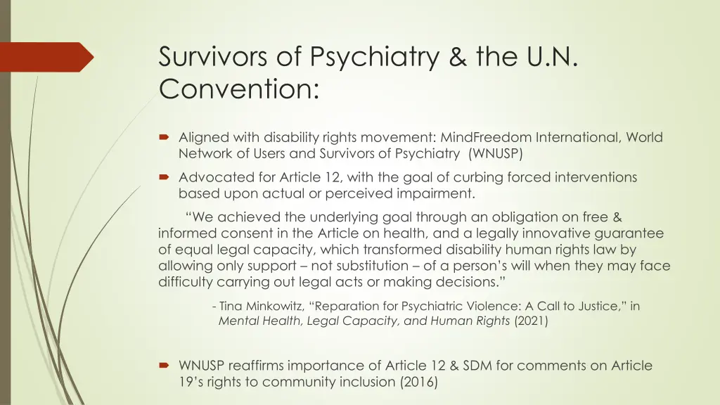 survivors of psychiatry the u n convention
