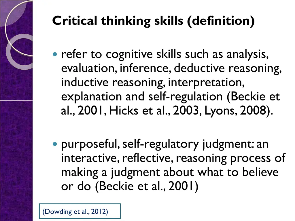 critical thinking skills definition
