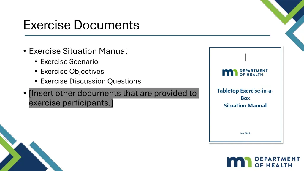 exercise documents