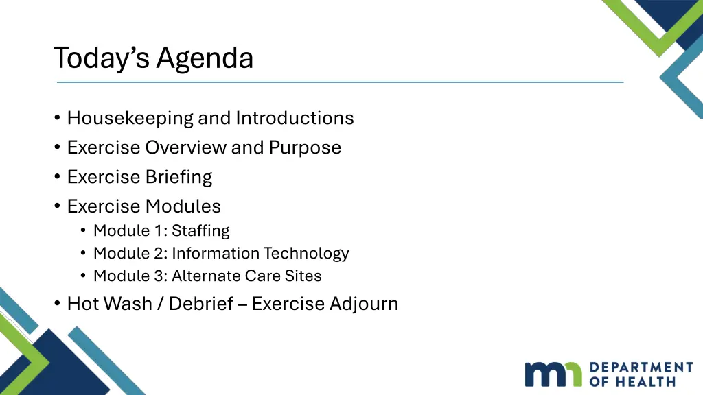 today s agenda