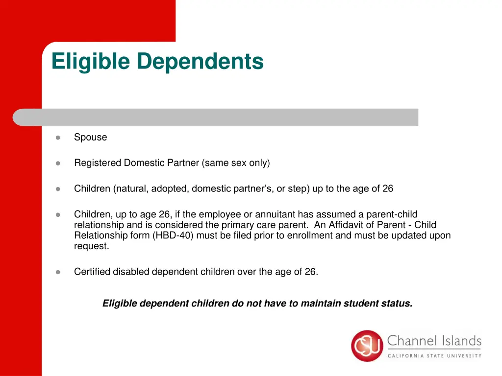eligible dependents