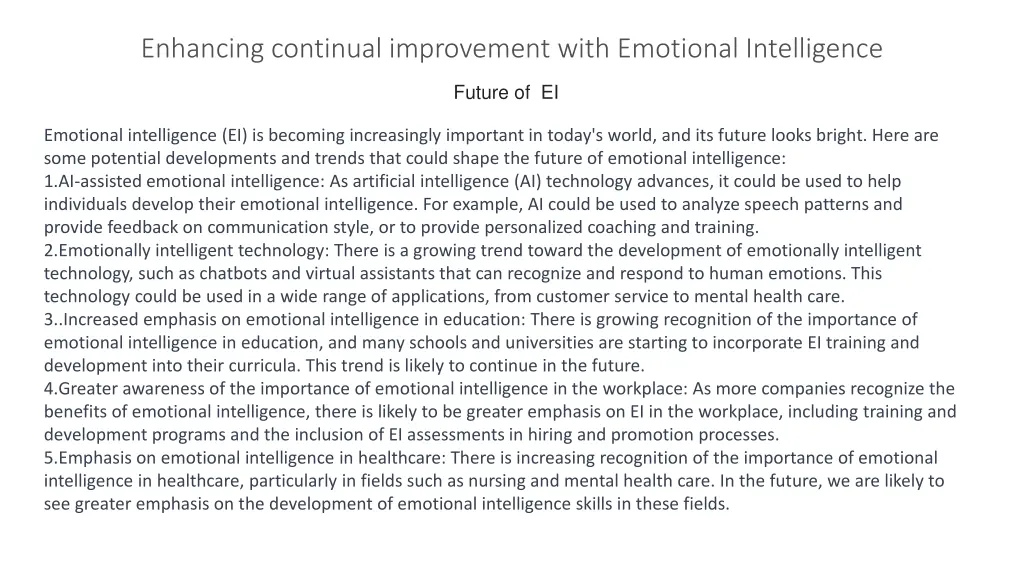 enhancing continual improvement with emotional 7