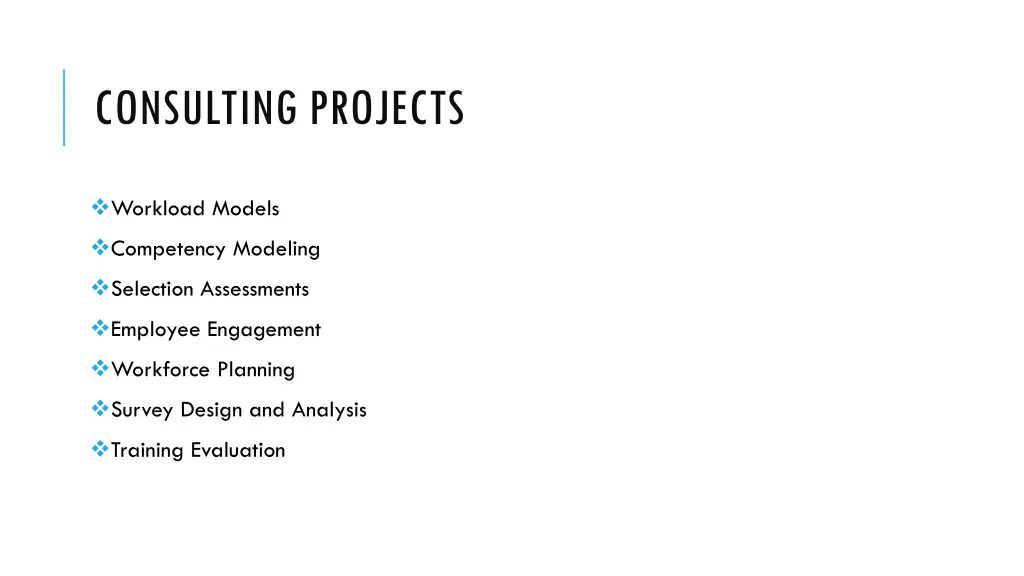 consulting projects