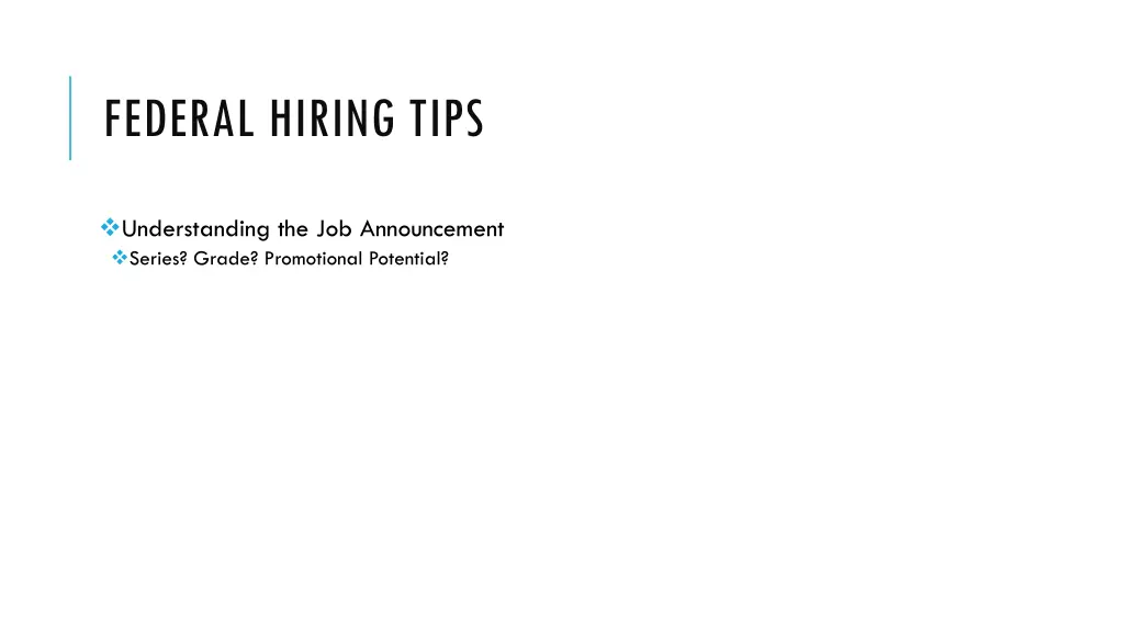 federal hiring tips