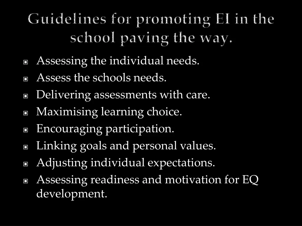 assessing the individual needs