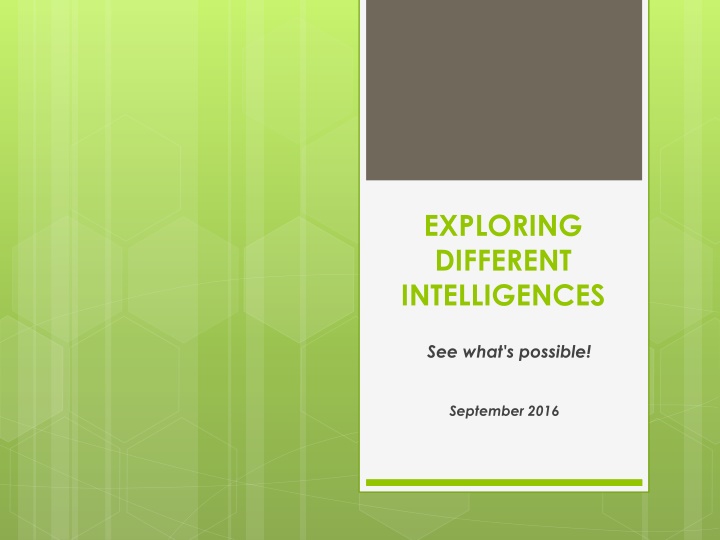exploring different intelligences