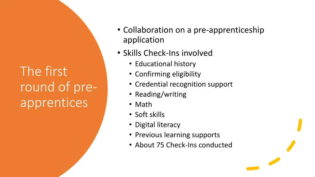 collaboration on a pre apprenticeship application