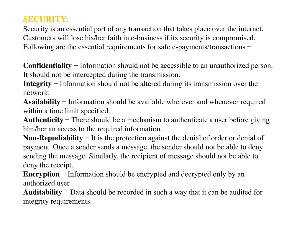security security is an essential part
