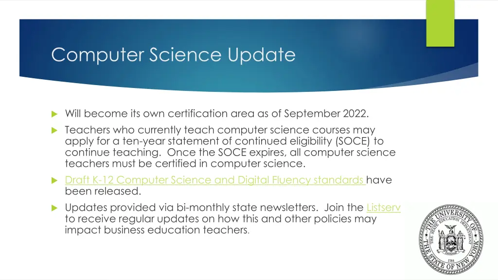 computer science update