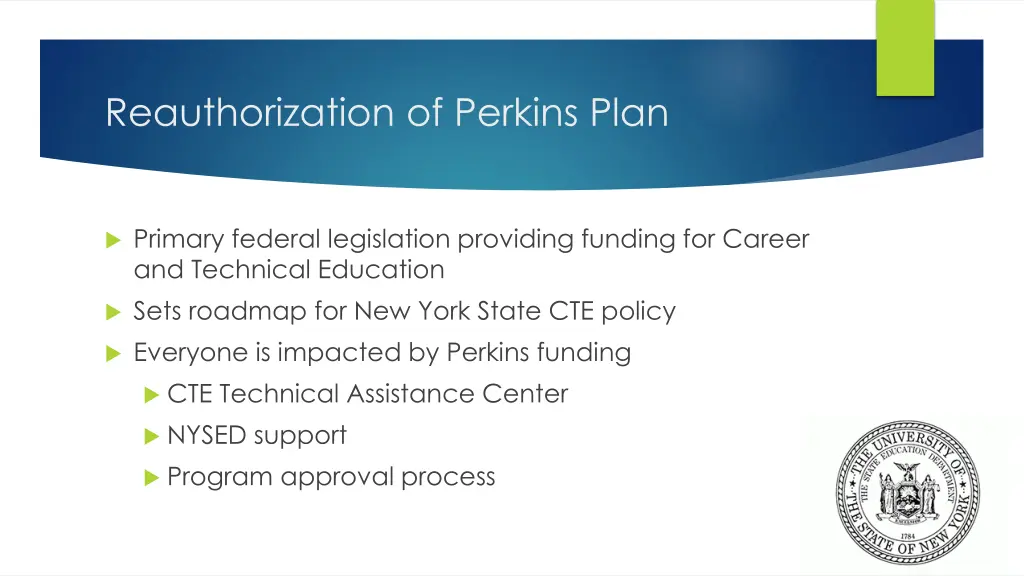 reauthorization of perkins plan