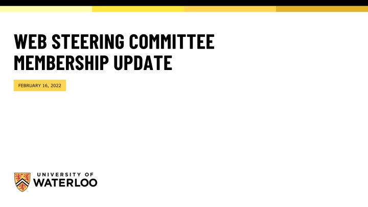 web steering committee membership update