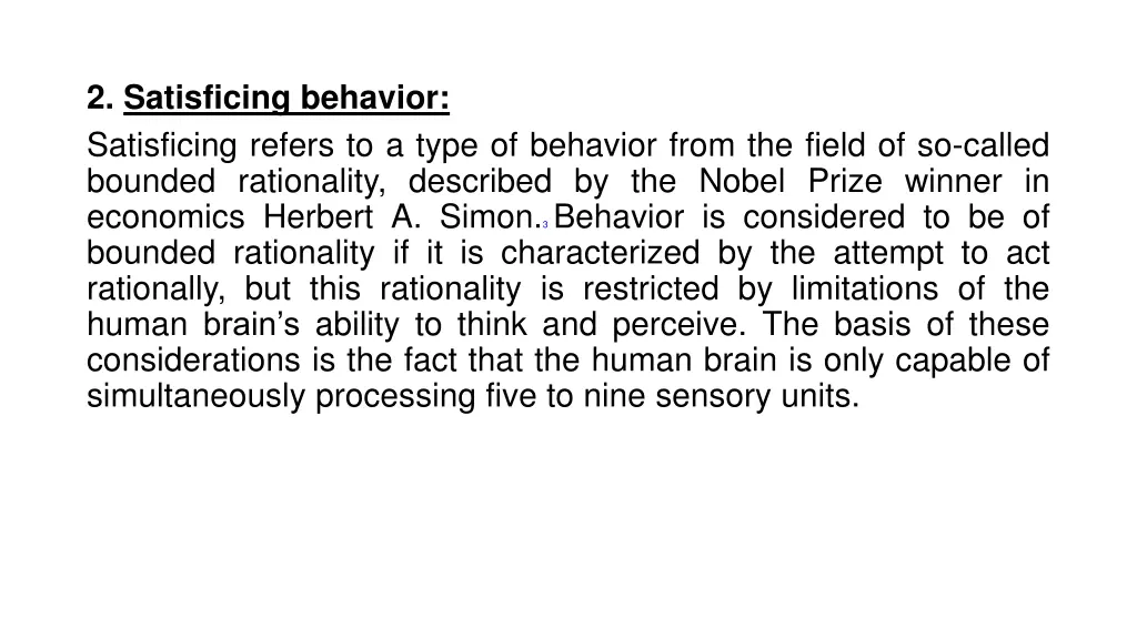 2 satisficing behavior satisficing refers