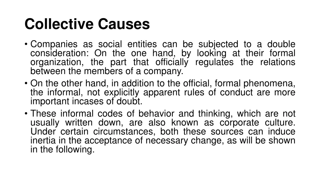 collective causes