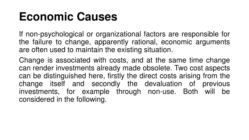 economic causes