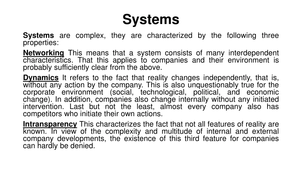 systems