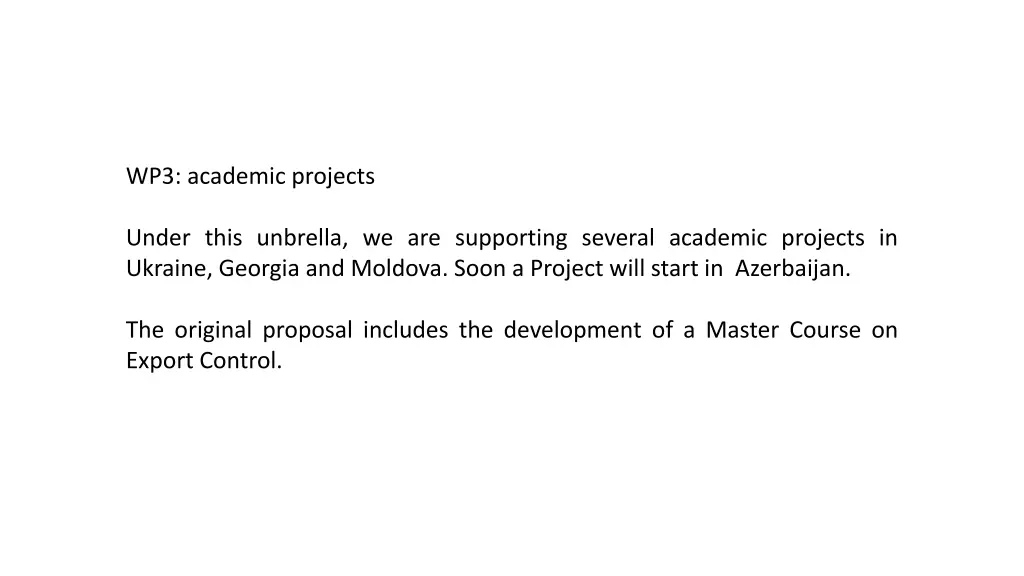 wp3 academic projects