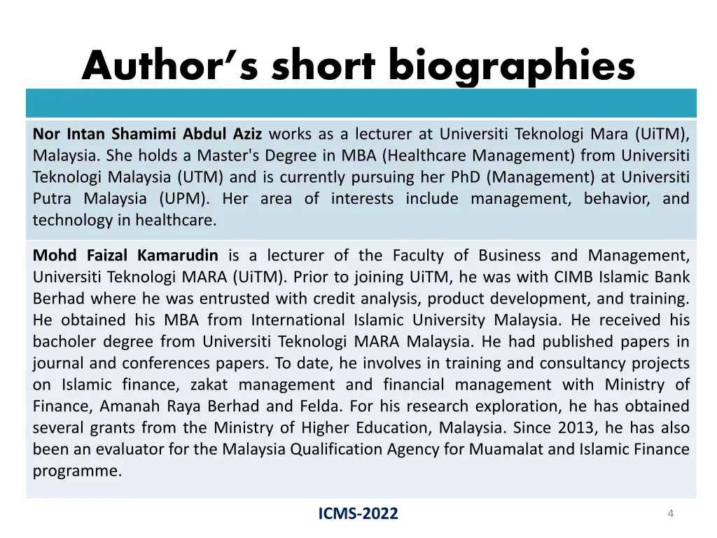 author s short biographies 1