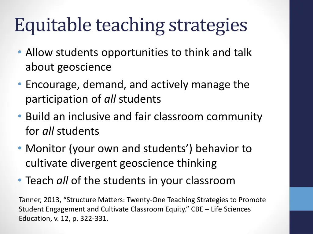 equitable teaching strategies