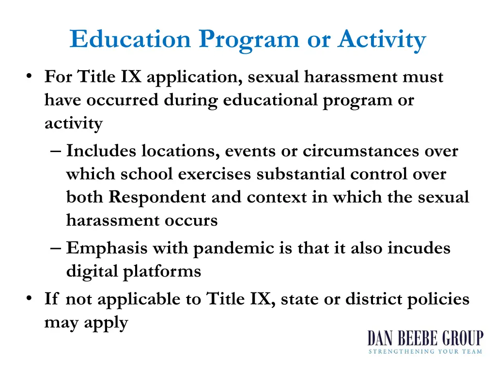 education program or activity