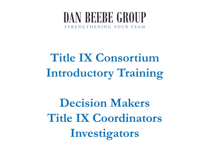 title ix consortium introductory training