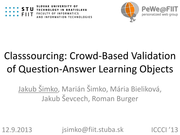 classsourcing crowd based validation of question