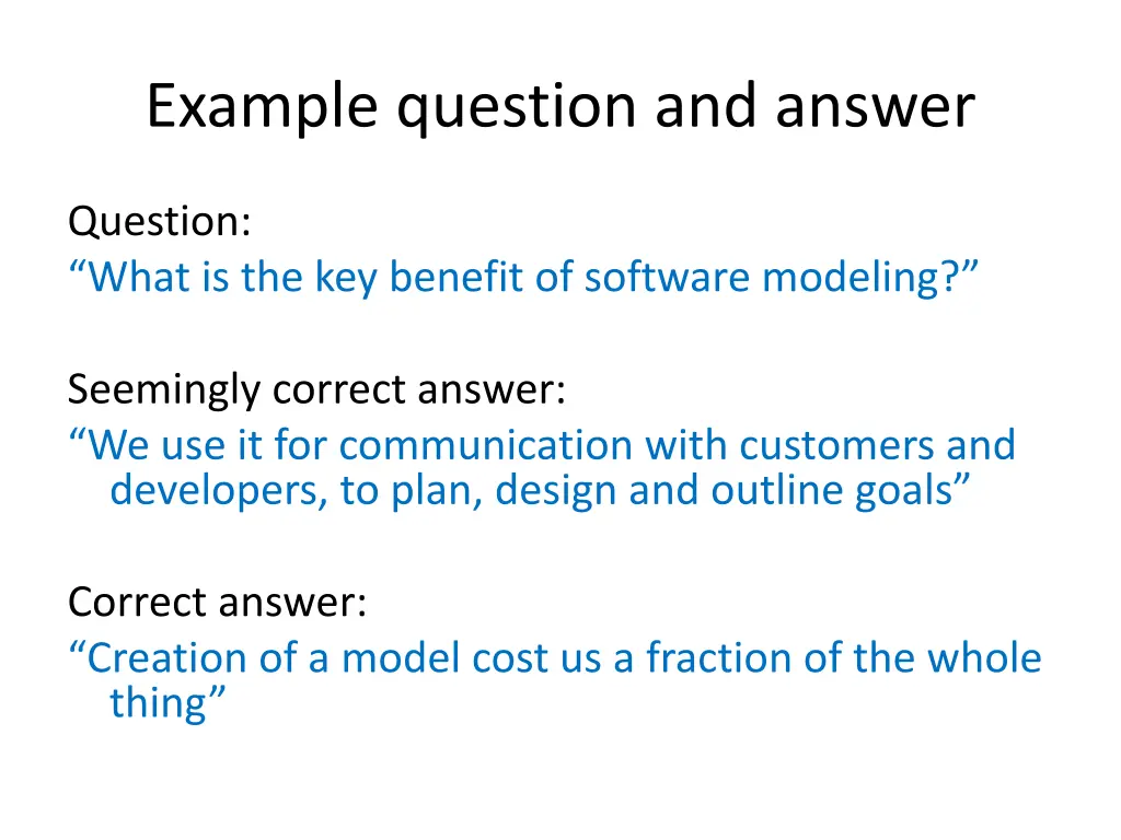 example question and answer