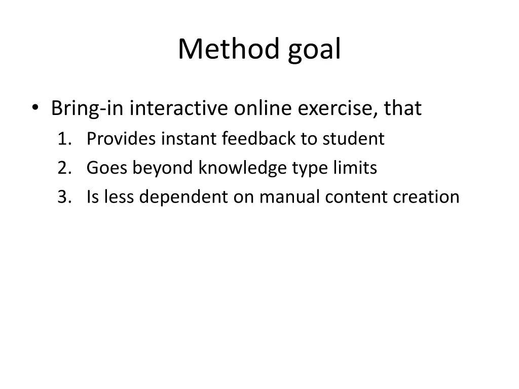 method goal