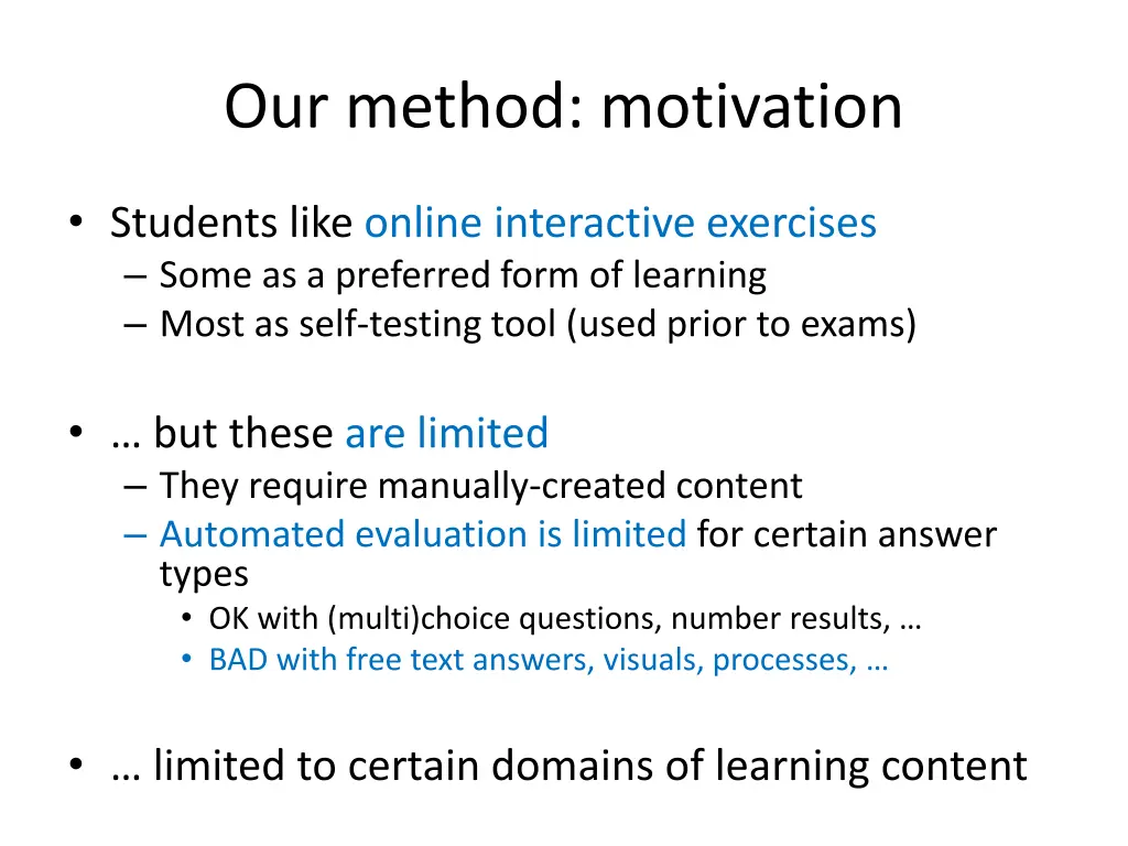 our method motivation