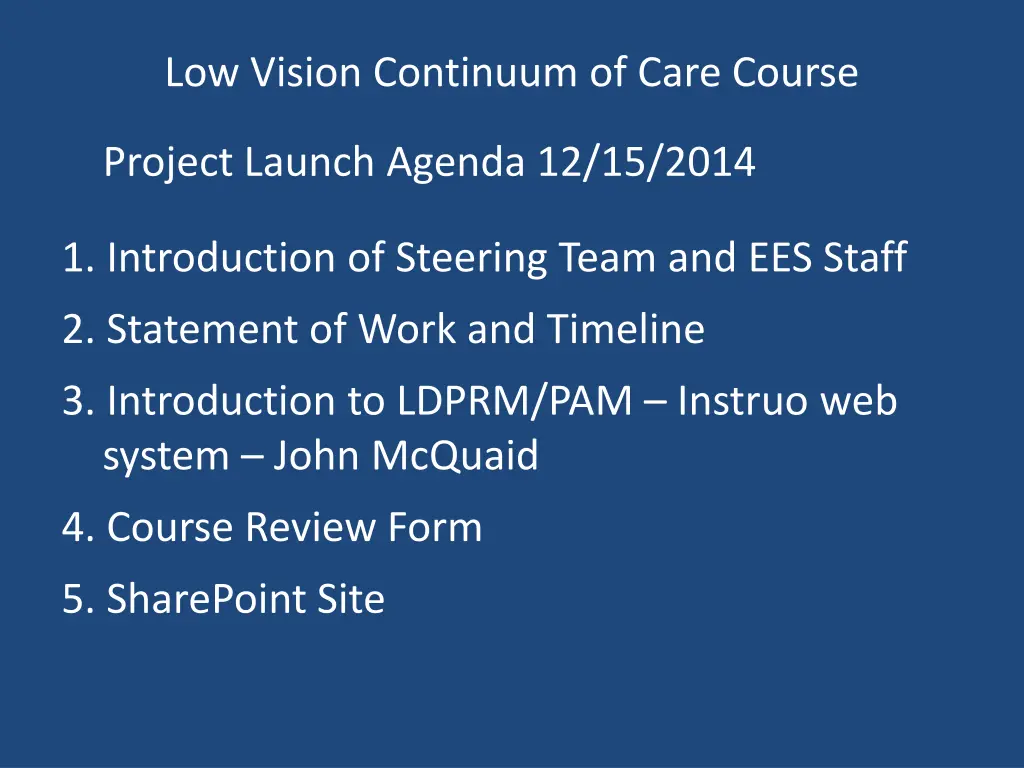 low vision continuum of care course 1