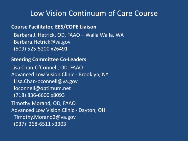 low vision continuum of care course