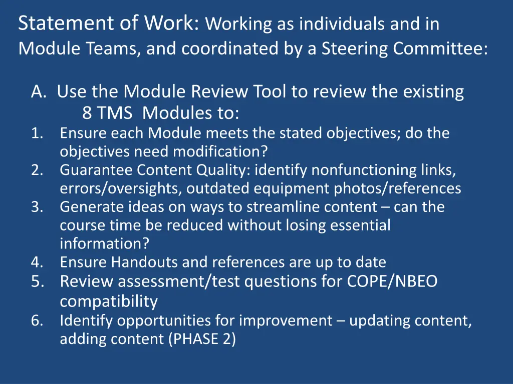 statement of work working as individuals