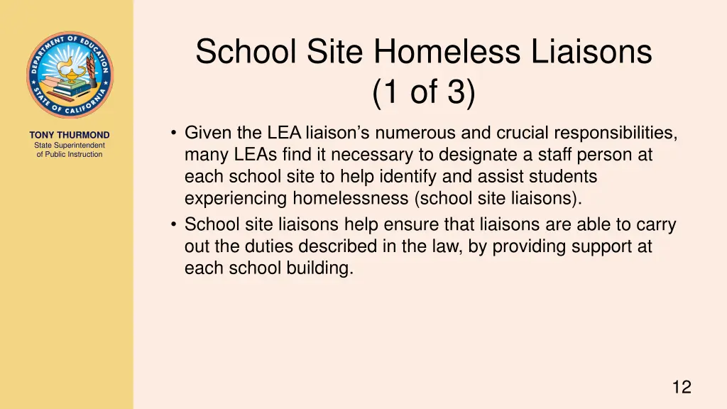 school site homeless liaisons 1 of 3