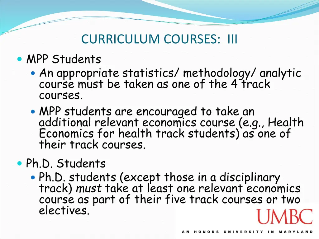 curriculum courses iii mpp students