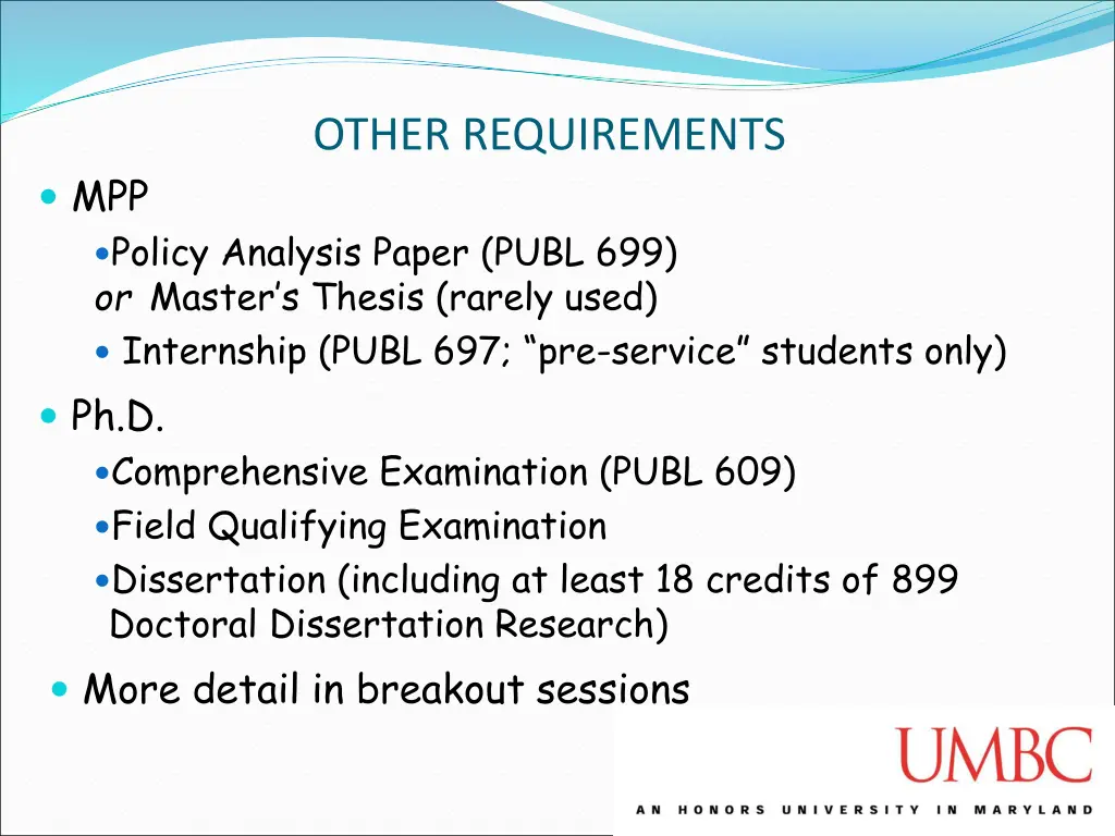 other requirements