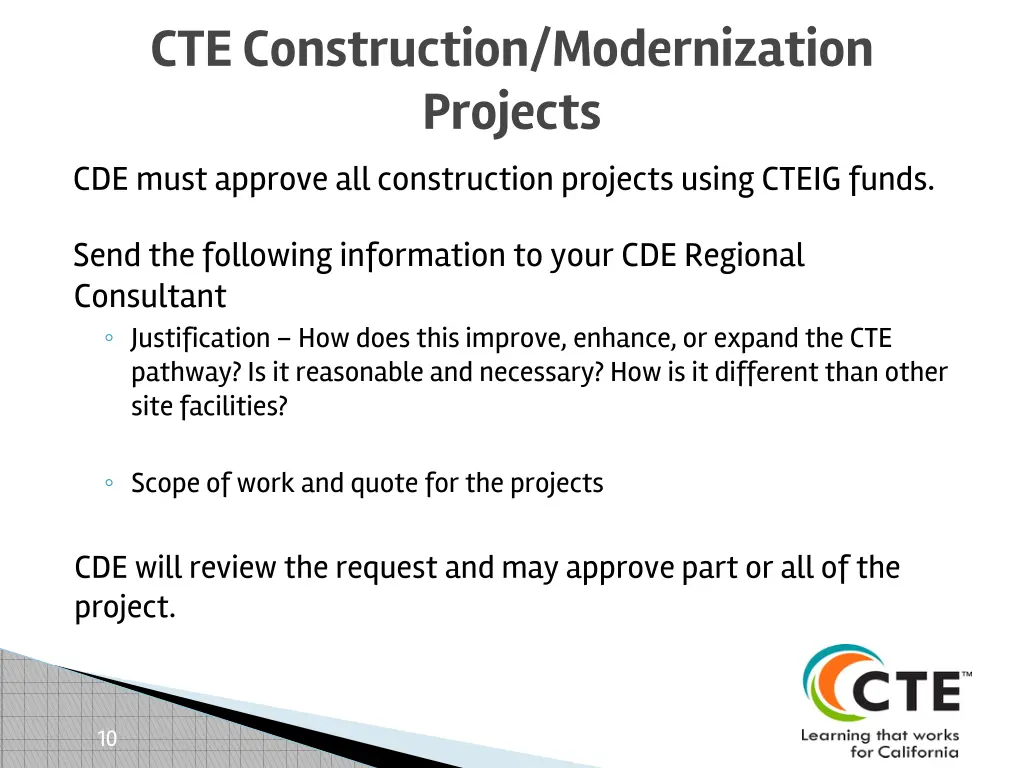 cte construction modernization projects