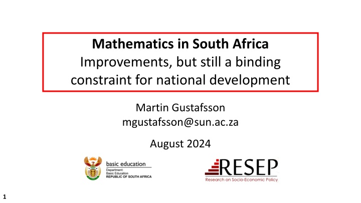 mathematics in south africa improvements