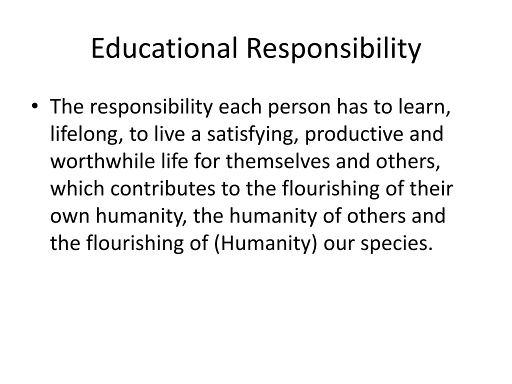 educational responsibility