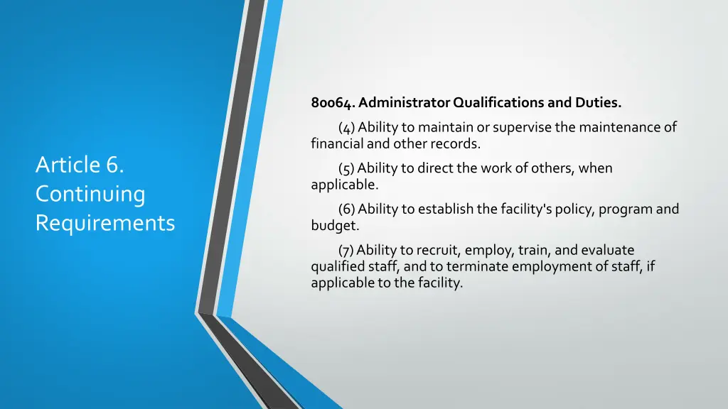 80064 administrator qualifications and duties 1