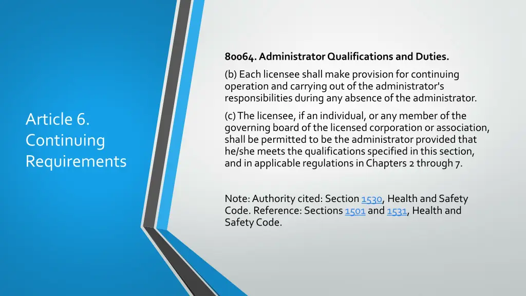 80064 administrator qualifications and duties 2