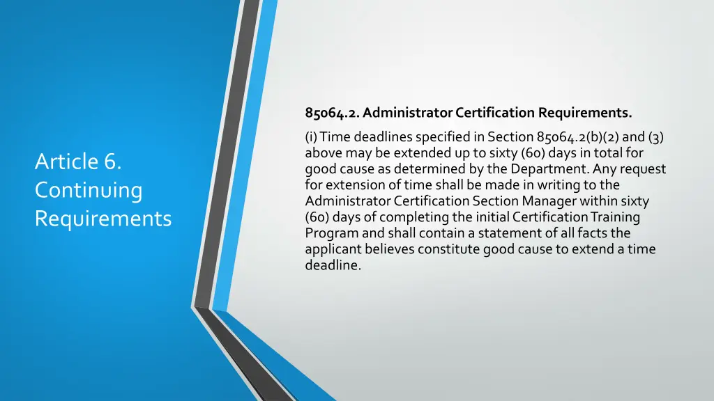 85064 2 administrator certification requirements 10